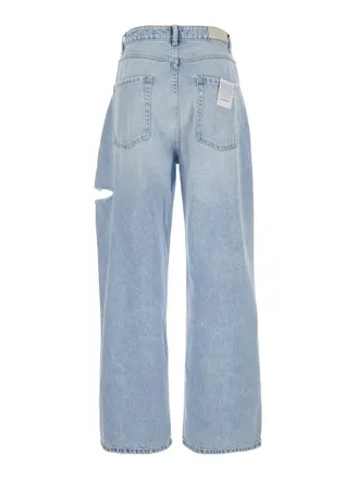 Icon Denim Los Angeles Womens Wide-Leg Jeans Poppy Sky Blue Cotton