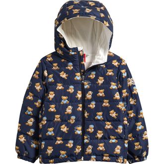 Moncler Kids Semenat Hooded Down Puffer Jacket in Blue at Nordstrom, Size 2Y