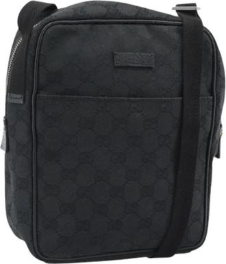 Gucci Pre-owned Vintage GG Canvas Schoudertas - Dames - Vintage Schoudertas - Zwart - ONE Size - Leer - Vintage