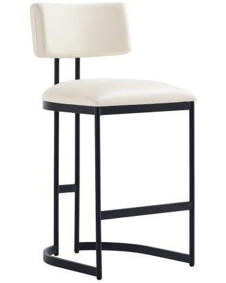 Manhattan Comfort Juno Metal Vegan Leather Counter Stool