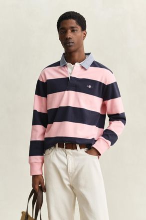 GANT Men Chambray Collar Striped Heavy Rugger (XXXL) BUBBELGUM PINK