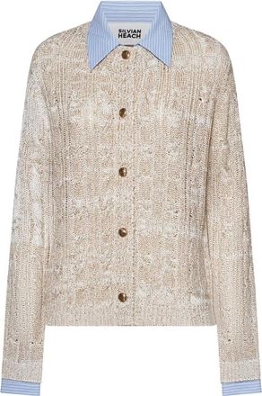 Silvian Heach Maglia met gelaagd effect en sluiting aan de voorkant - Dames - Vesten - Geel - L - Truien & Vesten
