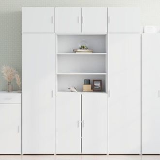vidaXL Storage Cabinet White 80x42.5x225 cm Engineered Wood Vidaxl