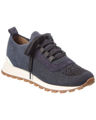 Brunello Cucinelli Knit & Suede Sneaker