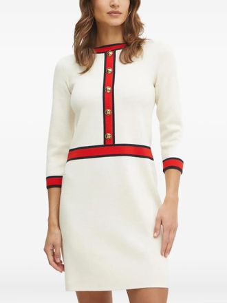 Luisa Spagnoli button-detailed knitted mini dress - women - Polyester/Virgin Wool/Viscose - L - Neutrals