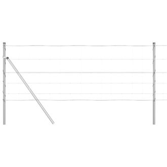 Berkfield Home Field Fence 0.8x50 m Galvanised Steel in Silver