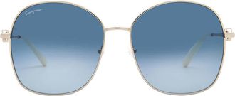 Ferragamo Blue Gradient Butterfly Ladies Sunglasses SF297S 743 59