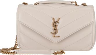 Saint Laurent White Loulou Small Shoulder Bag