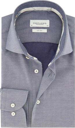 Profuomo Overhemden, Heren, Blauw, XL, Katoen, Blauw Zakelijk Overhemd Stijlvol en veelzijdig