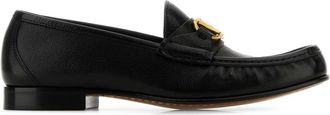 Valentino Garavani Womens Black Leather Vlogo Loafers - Size EU 41