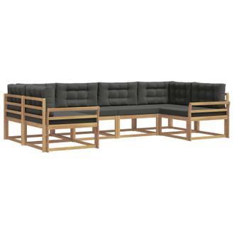 vidaXL Conjunto De Sof&aacute;s De Exterior 6 Pcs Blanco Y Antracita Vidaxl