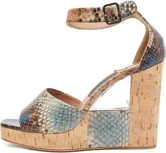 Ferragamo Sandali con zeppa 120mm - Toni neutri