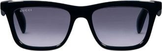 Gucci Rechthoekige Zonnebril - Heren - Zonnebrillen - Zwart - ONE Size - Accessoires