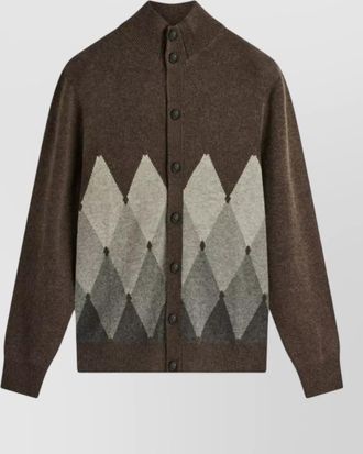 Ballantyne cashmere ribbed high-neck cardigan