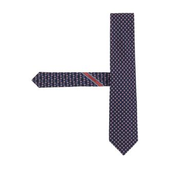 Ferragamo Silk Tie with Patterned Design - male - Ferragamo - Ties - Multicolor - ONE SIZE - Accessories