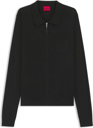 HUGO BOSS Regular-fit knit jacket with zip front