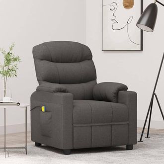 vidaXL Sill&oacute;n De Masaje De Tela Gris Oscuro Vidaxl