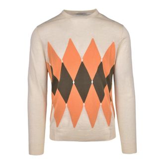 Ballantyne Pullover Girocollo Garzato - Heren - Truien - Beige - Maat: 2XL Katoen