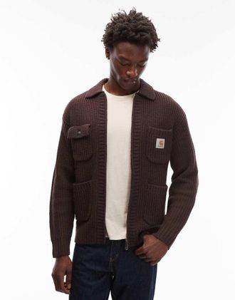 Carhartt Work in Progress Chore - Giacca in maglia marrone scuro