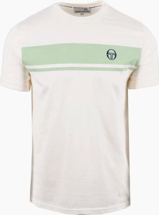 Sergio Tacchini Mens SERGIO TACCHINI MASTER T-SHIRT GARDENIA/QUIET GREEN - White - Size: 44