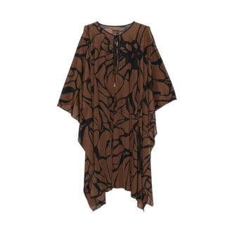 Fisico Mini abito con spalle scoperte e stampa astratta - - Jackets - Donna - Marrone - M