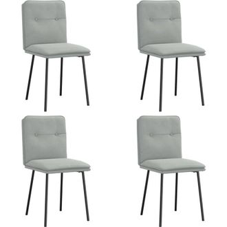 vidaXL Vidaxl - Sillas De Comedor 4 Unidades Terciopelo Gris Claro