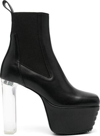 Rick Owens 135mm Minimal Grill Beatle 65 boots - women - Calf Leather/Calf Leather/Calf Leather/Rubber - 37 - Black