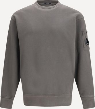 C.P. Company C. P. COMPANY Diagonal Raised Fleece Crewneck Lens Sweatshirt Male S