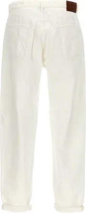 Brunello Cucinelli Relaxed Cotton Trousers - White