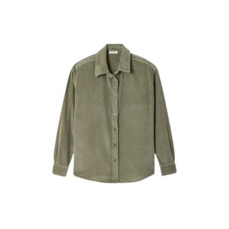 American Vintage Padow Shirt - Dames - Overhemden - Groen - S - Katoen - Overhemden