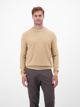 Lerros Strickpullover LERROS Strickpullover aus Woll-Kaschmir-Mix, stilvoll und entspannt, Herren, Gr. 3XL, tender beige melange, 88% Wolle, 12% Kaschmir, Ru