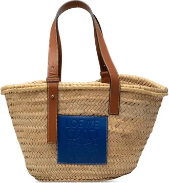 Loewe Pre-owned Loewe Medium Raffia Anagram Basket Tote Ladies WM8LRHU0D1PJ8TXA