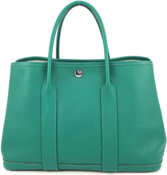 Herm&egrave;s Garden Silver Epsom Leather Tote Bag (Pre-Owned)