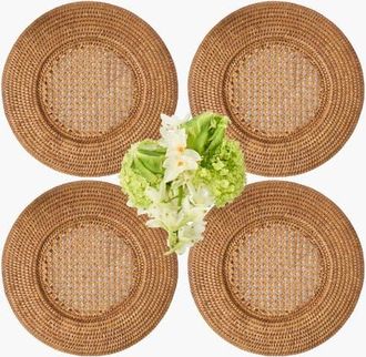 Mrs. Alice Rattan Charger Plates in Brown at Nordstrom