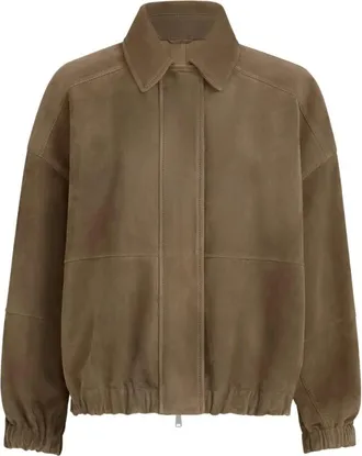 Brunello Cucinelli Dames, Jassen, Bruin, Maat: S Su&egrave;de