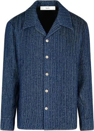 S&eacute;fr Wes Shirt - Heren - Casual Overhemden - Blauw - S - Overhemden