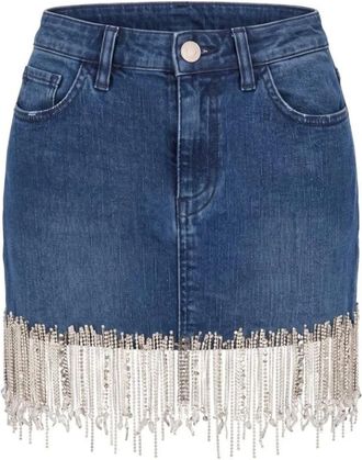 Trussardi Denim Mini Rok - Dames - Rokken - Blauw - Maat: S Denim