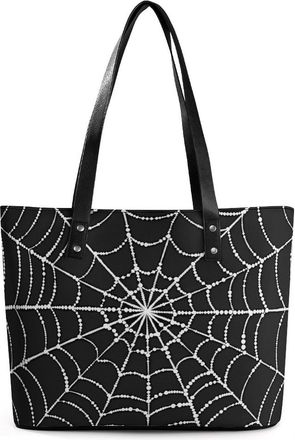Generic Goth Spider Web Tote Bags for Women Cute Shoulder Purses Handbags