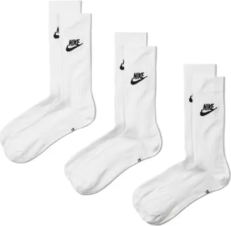 Nike Unisex Nike Sportswear Everyday Essential Crew Socks (3 Pairs) in White | DX5025-100