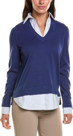 Brooks Brothers Woven Shirt Combo Sweater