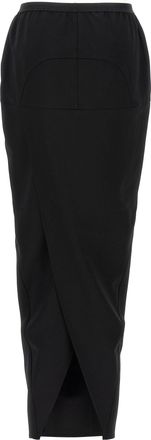 Rick Owens Womens Black Wool Mini Skirt