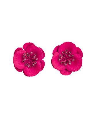 Saachi Saachi Statement Flower Crystal Stud Earrings