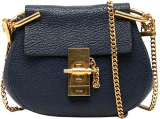 Chlo&eacute; Pre-owned Cross Body Bags, female, Blue, Size: ONE SIZE Pre-owned Drew Crossbody Bag