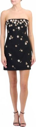 Cinq &agrave; Sept Tumbling Flowers Samia Mini Dress In Black