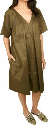 Cot&eacute;lac V-Neck Dress In Olive