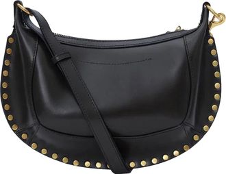 Isabel Marant Black Oskan Moon Leather Shoulder Bag