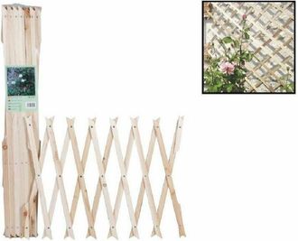 Trade Shop Trade Shop - Cerca De Plantas De Escalada Extensible De Trusas De Madera 180x60 Cm 129682