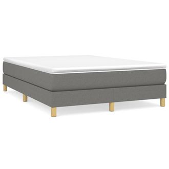 vidaXL Estructura De Cama Sin Colch&oacute;n Tela Gris Oscuro 140x200 Cm Vidaxl