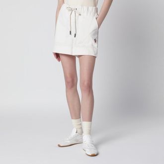 Moncler Beige technical froiss&eacute; shorts