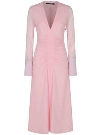 Rotate ruched-detail midi dress - women - Other fibres - 36 - Pink